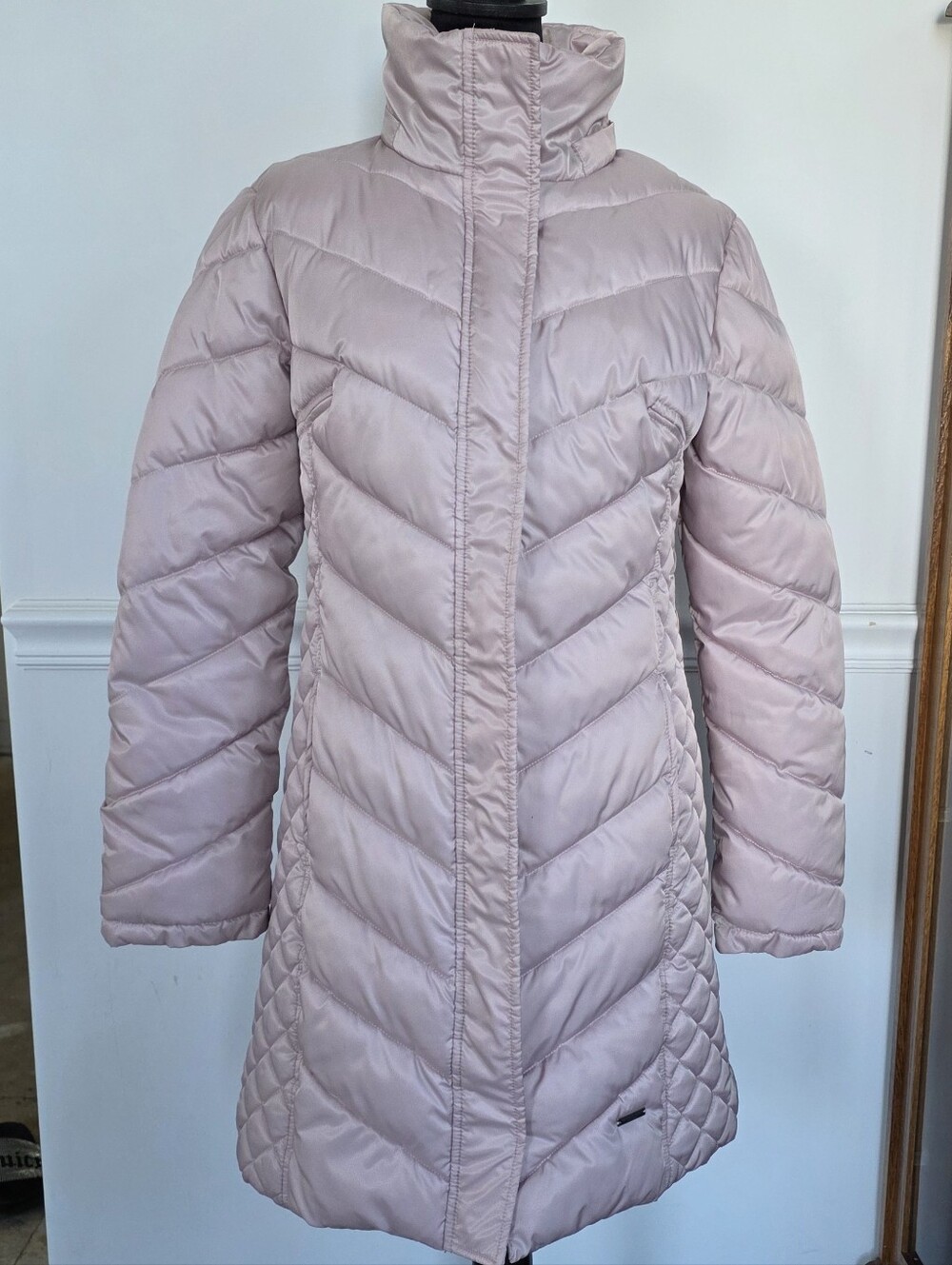 Kenneth Cole New York Women's Blush Pink Quilted Puffer Coat Jacket M